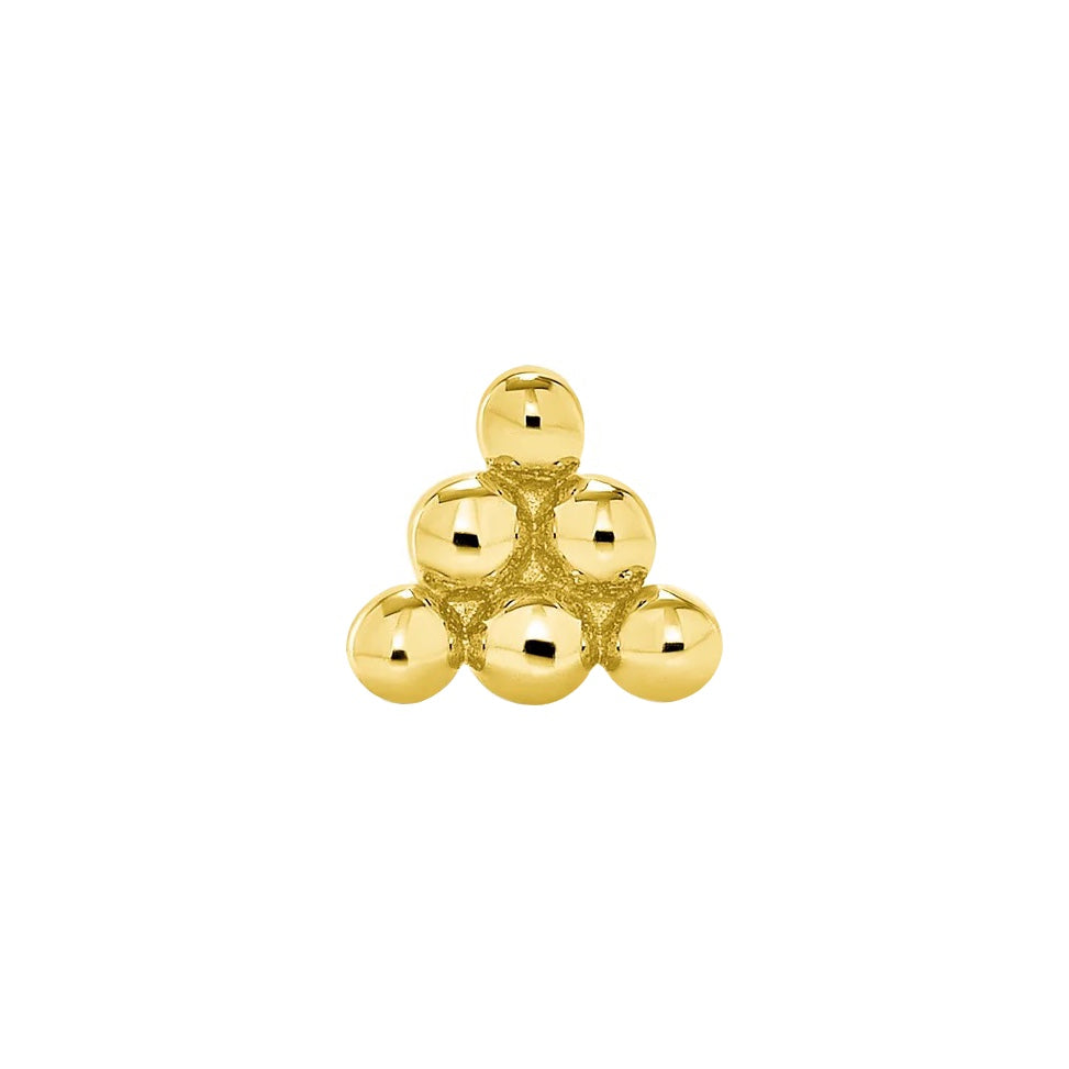 14k Gold 6 Bead Stud