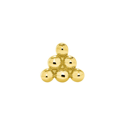 14k Gold 6 Bead Stud