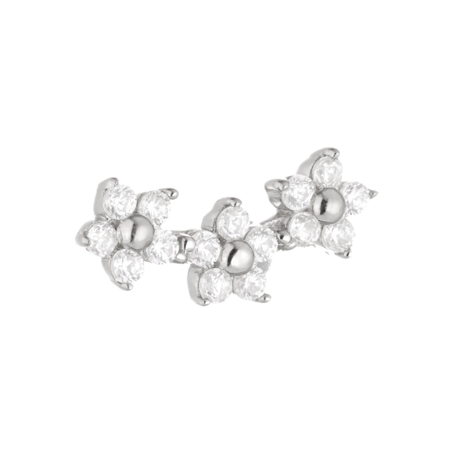 14k Gold Flower Crescent