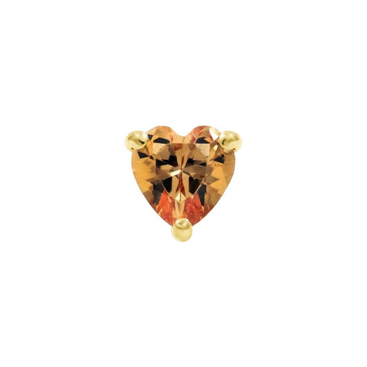 14k Gold Dark Champagne Heart